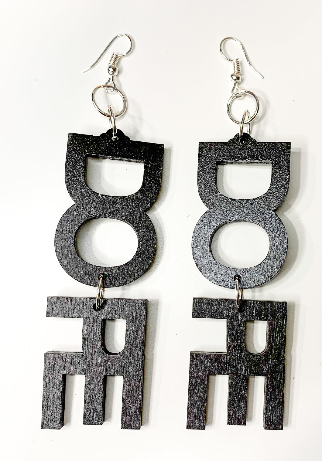 Dark Walnut Painted Dope Dangling Earrings