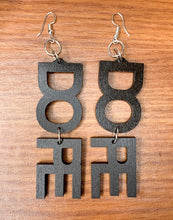 Load image into Gallery viewer, Dark Walnut Painted Dope Dangling Earrings
